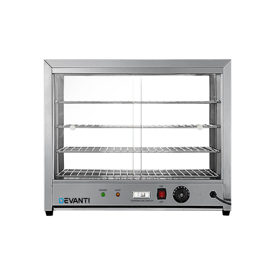 Devanti 64cm commercial hot food warmer display cabinet with 4 trays, removable stainless steel trays