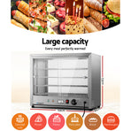 Devanti 64cm commercial hot food warmer display cabinet with 4 trays, non-slip rubber feet