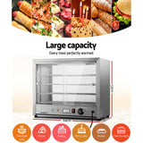 Devanti Commercial Food Warmer Hot Display Showcase Cabinet 64cm - 45-Degree Angle