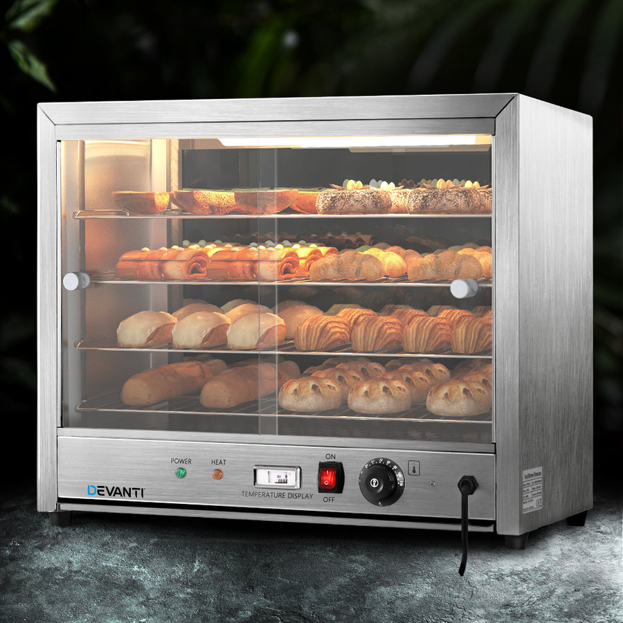 Devanti 64cm commercial hot food warmer display cabinet with 4 trays, image 8