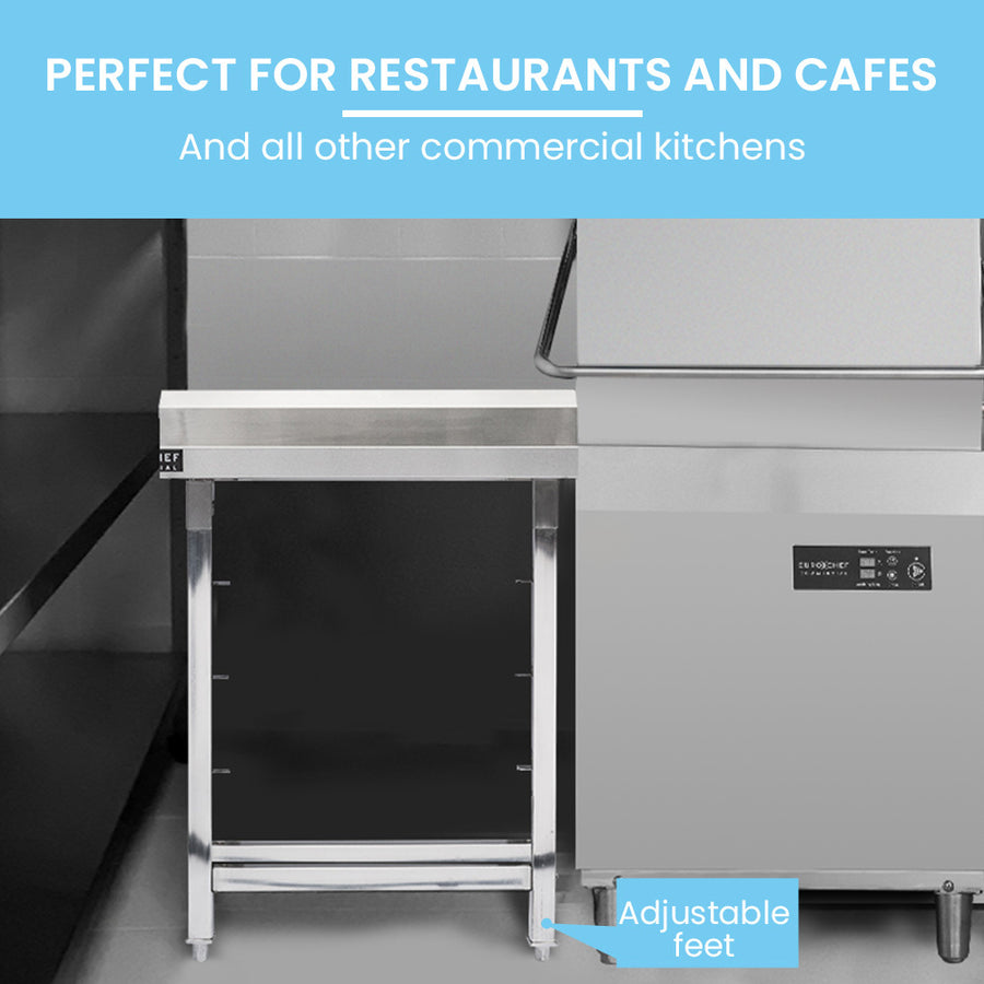 EUROCHEF Left Side Exit Table for Commercial Dishwasher, Stainless Steel for Restaurant, Cafe, Kitchen