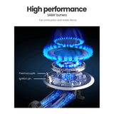 Comfee 60cm Gas Cooktop Stainless Steel 4 Burners Kitchen Stove Cook Top NG LPG - Rear View