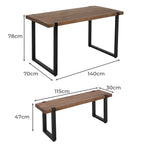 Levede Wooden Dining Sets 1XTable+2X-2006733279557980162