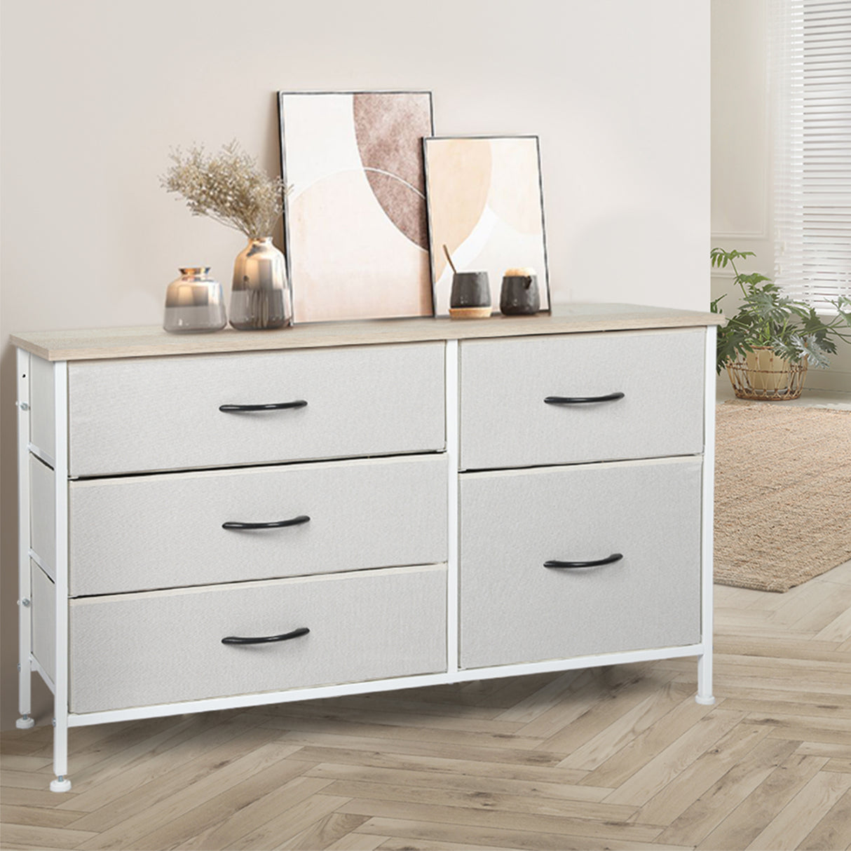 Levede Storage Cabinet Tower Chest of Beige-2018816863466819591
