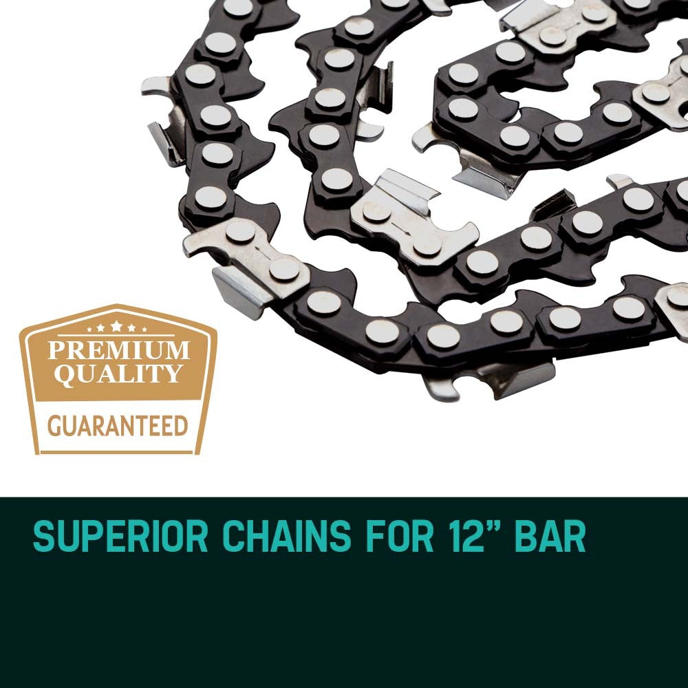 2 x 12' Baumr-AG Chainsaw Chain 12in Bar Spare Part Replacement Suits Pole Saws