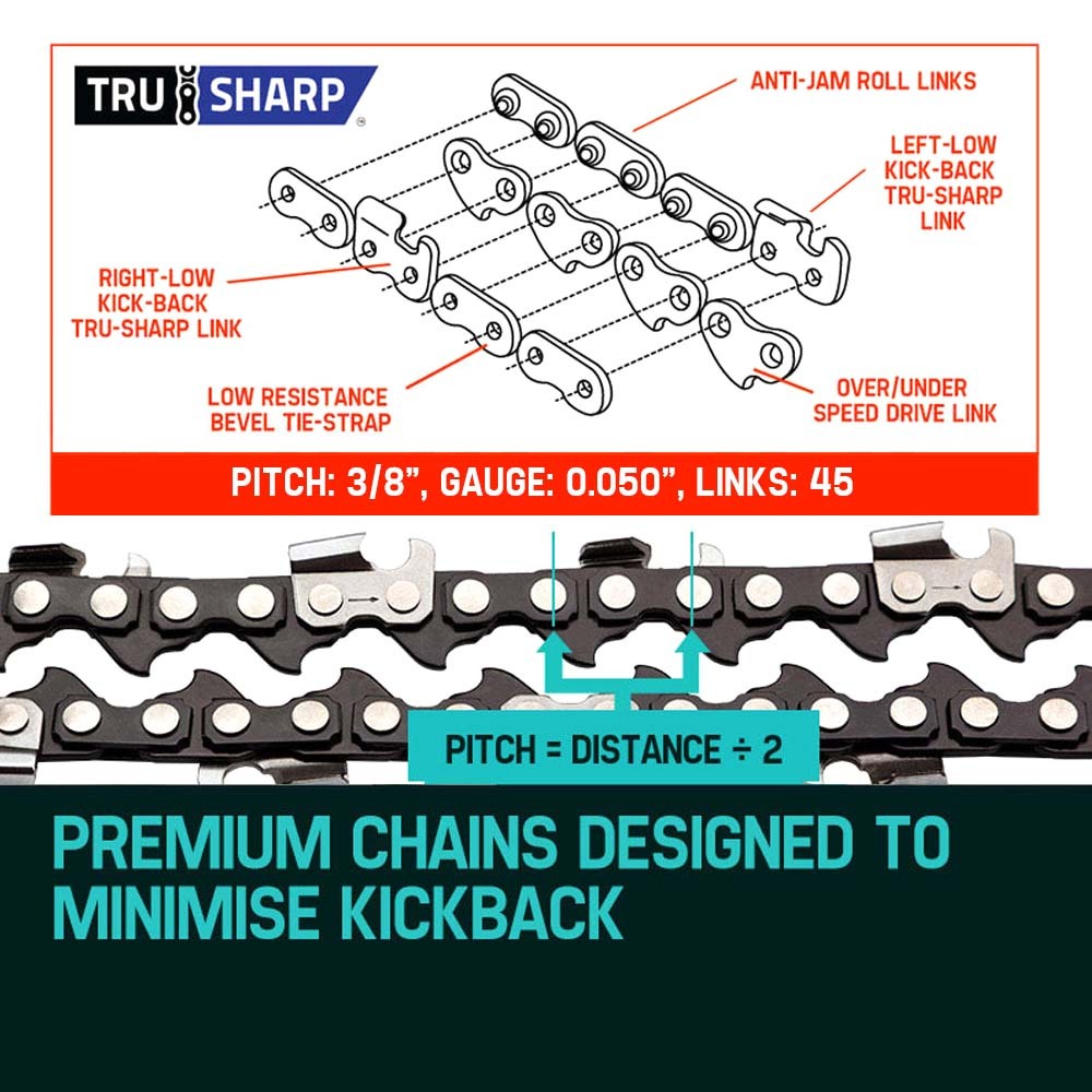 Baumr-AG 12' Chainsaw Chain 12in Bar Spare Part Replacement Suits Pole Saws
