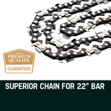 2 x 22' Baumr-AG Chainsaw Chain 22 Inch Bar Replacement 0.325 .058 86DL - Front View