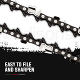 Baumr-AG 22' Premium 0.325' Pitch Commercial Chainsaw Chain Replacement - Low Angle