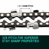 2 X 24 Baumr-AG Chainsaw Chain 24in Bar Replacement Suits 72CC 76CC 82CC Saws - 45-Degree Angle