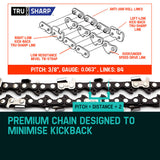 2 X 24 Baumr-AG Chainsaw Chain 24in Bar Replacement Suits 72CC 76CC 82CC Saws - Side View