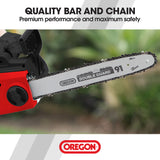 BAUMR-AG 2000W Electric Chainsaw, 16 Inch Oregon Bar and Chain - Front View