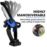 POWERBLADE SW7 20V Cordless Convertible Mini Chainsaw Pole Saw Kit, Telescopic Electric Tree Pruner with Lithium Battery & Fast Charger - Side View