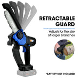 POWERBLADE SW6 20V Cordless Mini Chainsaw Skin Only, Electric Battery Powered Tree Pruner - Top-Down View