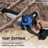 POWERBLADE SW6 20V Cordless Mini Chainsaw Skin Only, Electric Battery Powered Tree Pruner - 45-Degree Angle