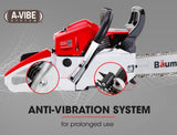 BAUMR-AG 45CC Petrol Chainsaw Commercial 18' Bar Chain Saw E-Start Garden Pruning - 45-Degree Angle