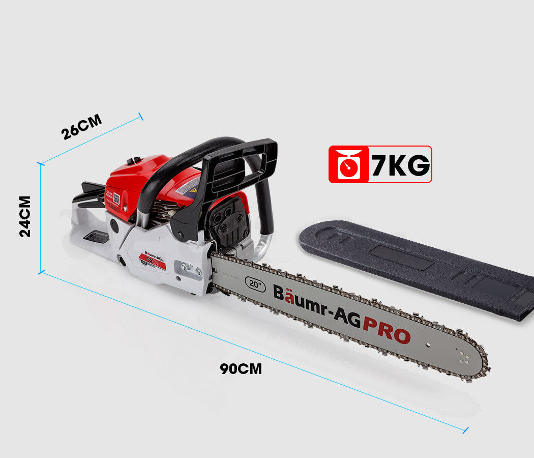 Baumr-AG 62CC Petrol Commercial Chainsaw 20' Bar E-Start Pruning Chain Saw