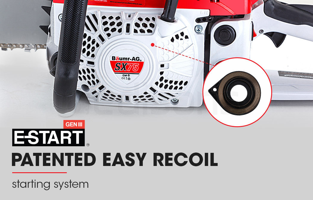 BAUMR-AG Commercial Petrol Chainsaw E-Start 22' Bar Chain Saw Tree Pruning Top Handle