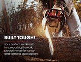 BAUMR-AG Petrol Commercial Chainsaw 24' Bar E-Start Chain Saw Top Handle Pruning - Close-Up Angle
