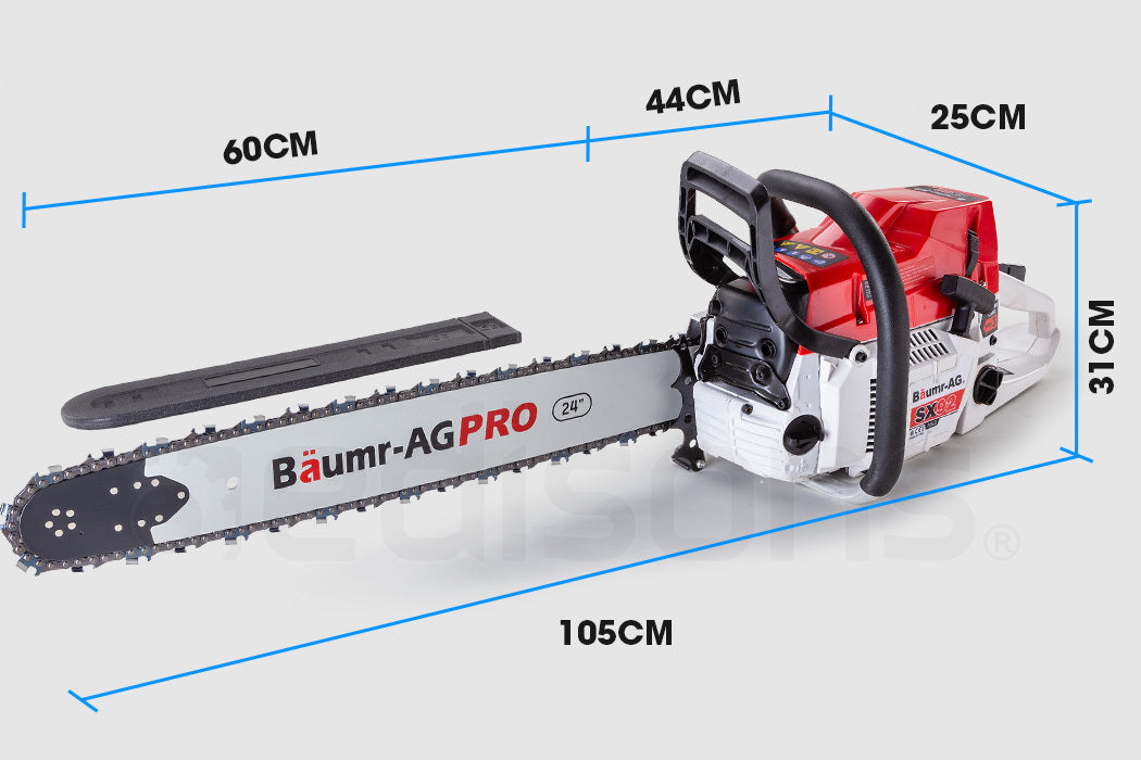 BAUMR-AG Petrol Commercial Chainsaw 24' Bar E-Start Chain Saw Top Handle Pruning