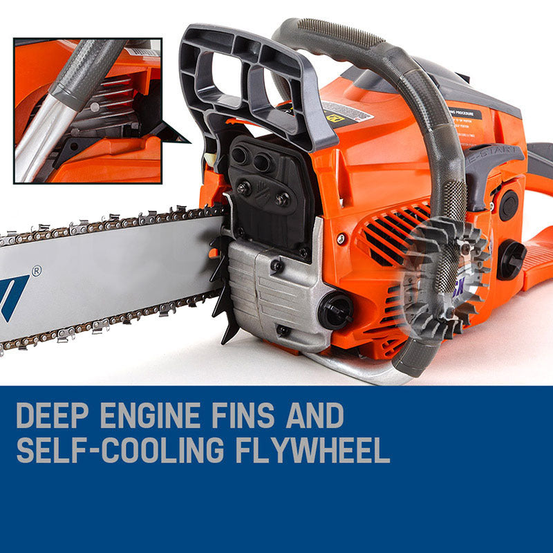 MTM Petrol Commercial Chainsaw 22' Bar E-Start Tree Pruning Chain Saw Top Handle