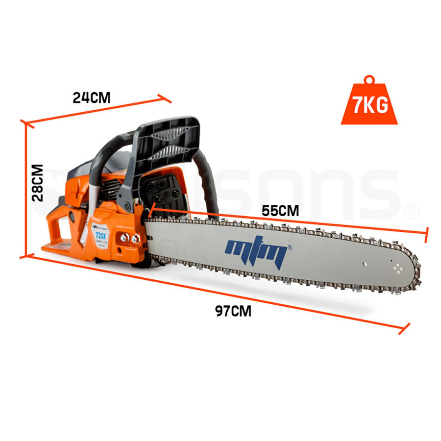 MTM Petrol Commercial Chainsaw 22' Bar Chain Saw E-Start Tree Pruning Top Handle