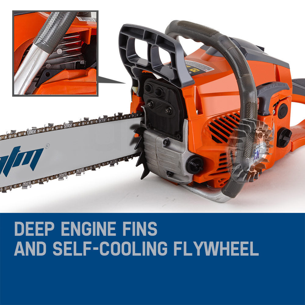 MTM Chainsaw Petrol Commercial 20' Bar E-Start Tree Pruning Chain Saw 4.1HP
