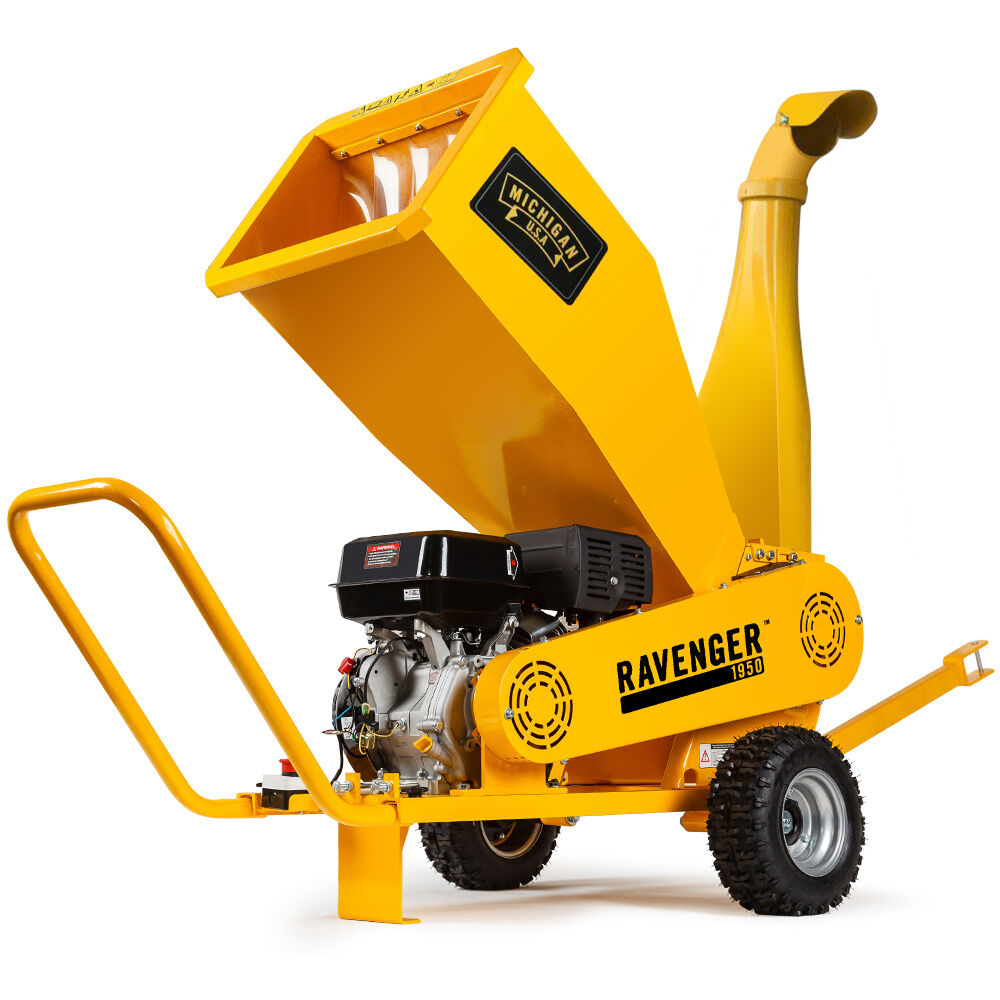 MICHIGAN 18HP 420cc Petrol Commercial Wood Chipper, Towable, Tree Mulcher - Ravenger 1950