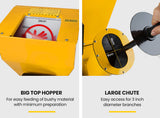 MICHIGAN 18HP 420cc Petrol Commercial Wood Chipper, Electric Key Start, Tree Mulcher - Ravenger 1850 - Top-Down View