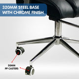 Faux Leather High Back Reclining Executive Office Chair w/ Stool Black - Extra Image