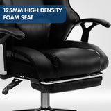Faux Leather High Back Reclining Executive Office Chair w/ Stool Black - 45-Degree Angle