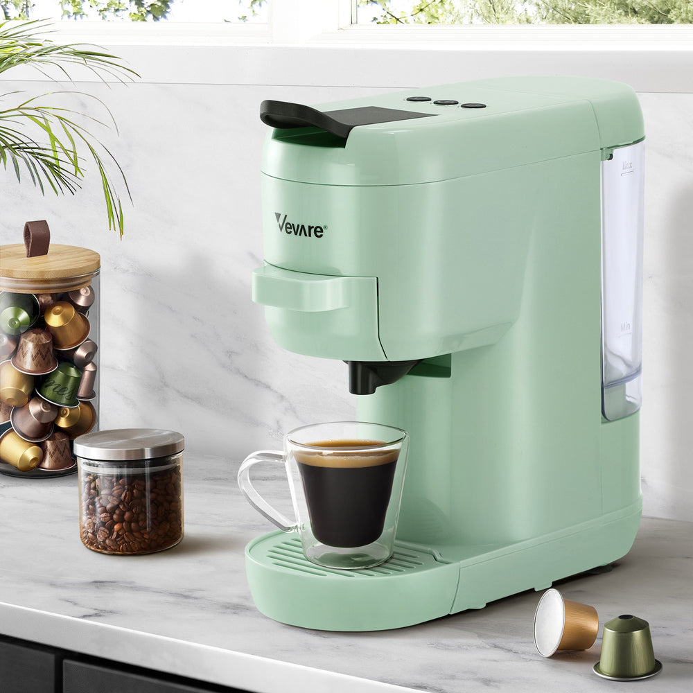 Vevare Capsule Coffee Machine 19 Bars 3-in-1 Nespresso Cafe Maker Mint