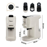 Vevare Capsule Coffee Machine 19 Bars 3-in-1 Nespresso Cafe Maker Milk White - Close-Up Angle