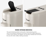 Vevare Capsule Coffee Machine 19 Bars 3-in-1 Nespresso Cafe Maker Milk White - Low Angle
