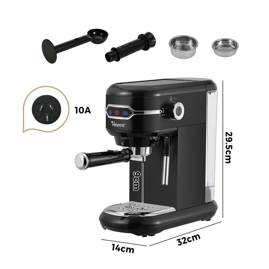 Vevare Coffee Machine Latter Cappuccino Maker Milk Frother Black