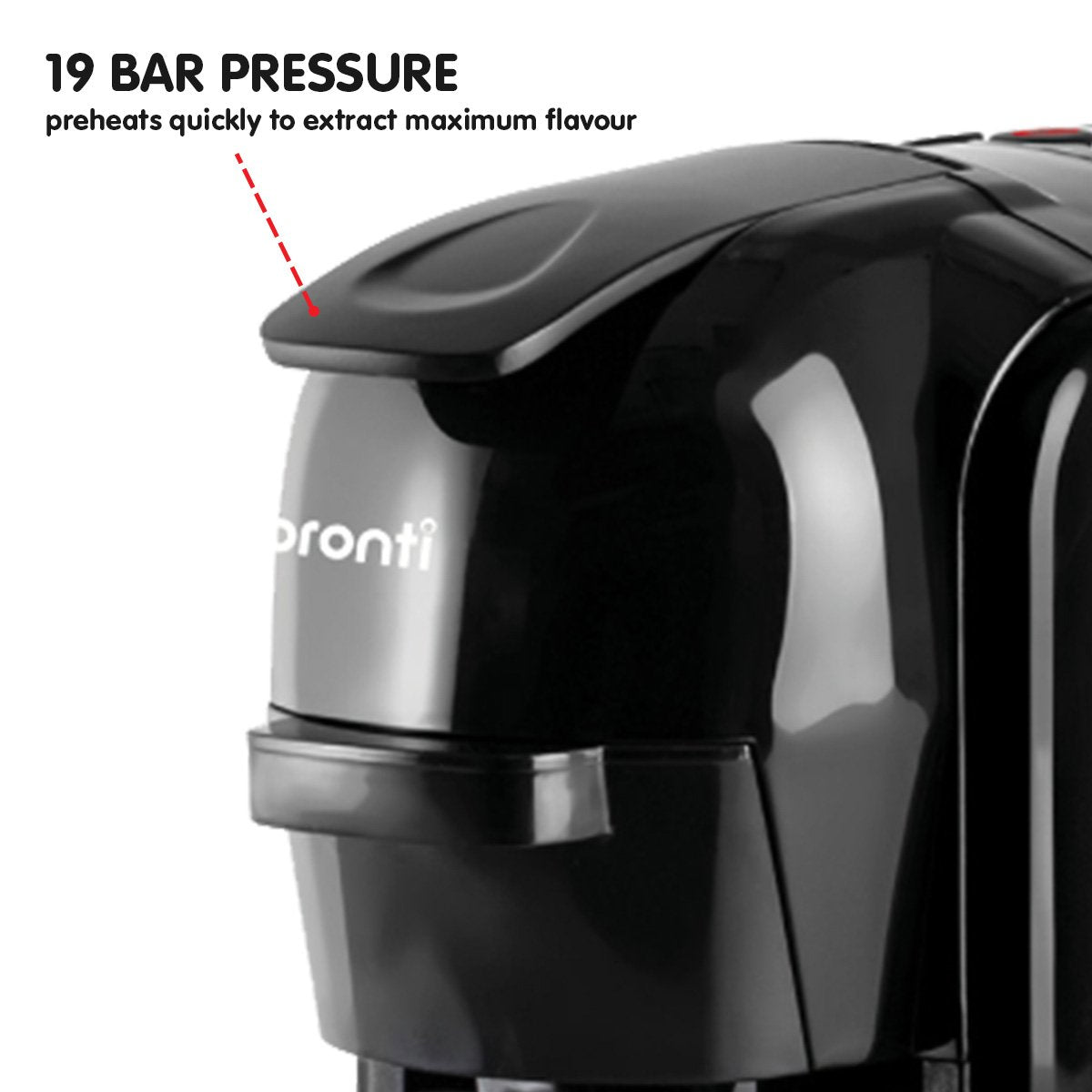 Pronti HomeMaid 3-in-1 Coffee Machine Multi-Capsule Pods and Ground Coffee Nespresso & Caffital