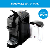 Pronti HomeMaid 3-in-1 Coffee Machine Multi-Capsule Pods and Ground Coffee Nespresso & Caffital - Low Angle