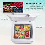 GECKO 100L Portable Chest Freezer, 12V/24V/240V for Motorhome and Caravan, White - Front View