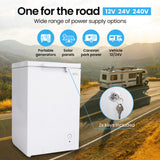 GECKO 100L Portable Chest Freezer, 12V/24V/240V for Motorhome and Caravan, White - Top-Down View