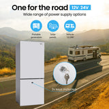 GECKO 139L Upright Portable Fridge / Freezer, 12V/24V for Motorhome and Caravan, Silver - Top-Down View