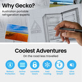 GECKO 139L Upright Portable Fridge / Freezer, 12V/24V for Motorhome and Caravan, Silver - Side View