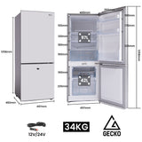 GECKO 139L Upright Portable Fridge / Freezer, 12V/24V for Motorhome and Caravan, Silver - Rear View