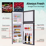 GECKO 142L Upright Portable Fridge / Freezer, 12V/24V for Motorhome and Caravan, Black - Front View