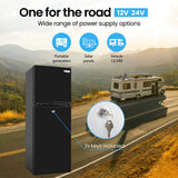 GECKO 142L Upright Portable Fridge / Freezer, 12V/24V for Motorhome and Caravan, Black