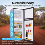 GECKO 142L Upright Portable Fridge / Freezer, 12V/24V for Motorhome and Caravan, Black