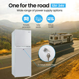 GECKO 142L Upright Portable Fridge / Freezer, 12V/24V for Motorhome and Caravan, Silver - Top-Down View