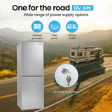 GECKO 160L Upright Portable Fridge / Freezer, 12V/24V for Motorhome and Caravan, Silver - Top-Down View