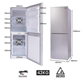 GECKO 160L Upright Portable Fridge / Freezer, 12V/24V for Motorhome and Caravan, Silver - Rear View