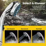 THERMOMATE Portable Gas Outdoor Camping Hot Water Heater System, with 12V Pump, Shower Head, White - 45-Degree Angle