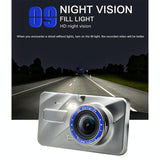 Full Hd 1080P Car Dvr With 170 Degree Wide Angle - 4 Inch Screen - 45-Degree Angle