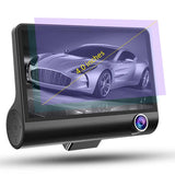 Full Hd 1080P 3-Channel Car Dvr With 4 Ips Screen 5Mp Camera And 170 Degree Wide Angle - Low Angle